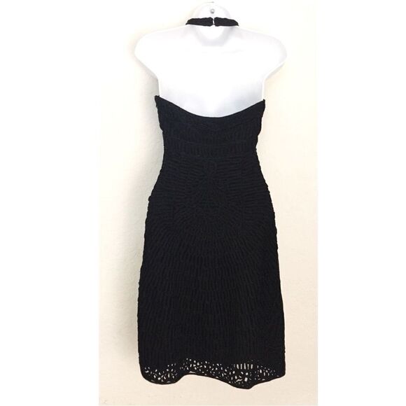 SUE WONG Black Crochet Halter Dress - Picture 3 of 8